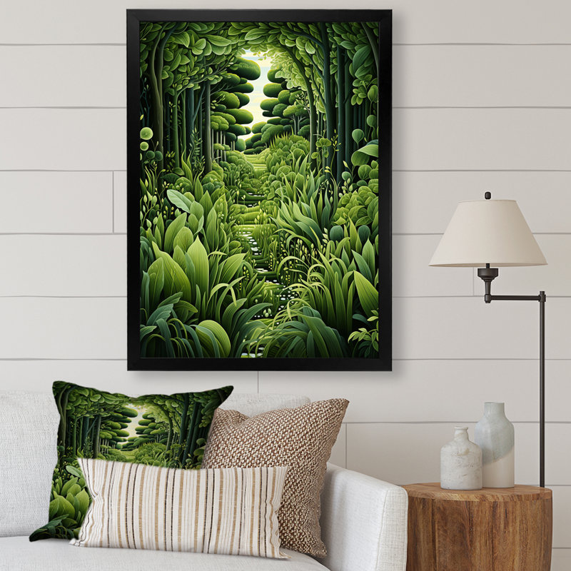 Herbes Chive Symphony 1 - Floral Herbs, art mural, H 32 po x l 24 po x P 1 po, Cadre simple noir