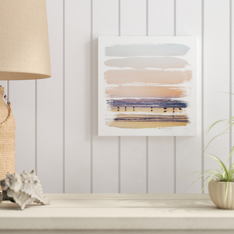 Sunset Stripes II by Laura Marshall - No Frame Print on Canvas, 30cm H x 30cm W