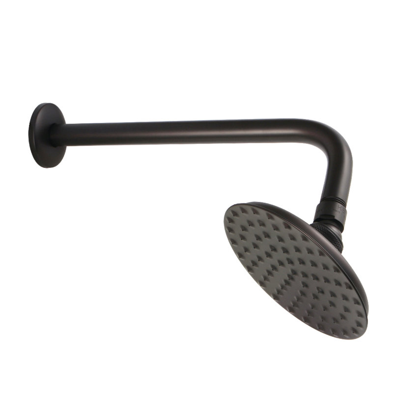 Kingston Brass Victorian 5-1/4-Inch Round Raindrop Brass Shower Head with 12-Inch Shower Arm, Oil Rubbed Bronze
