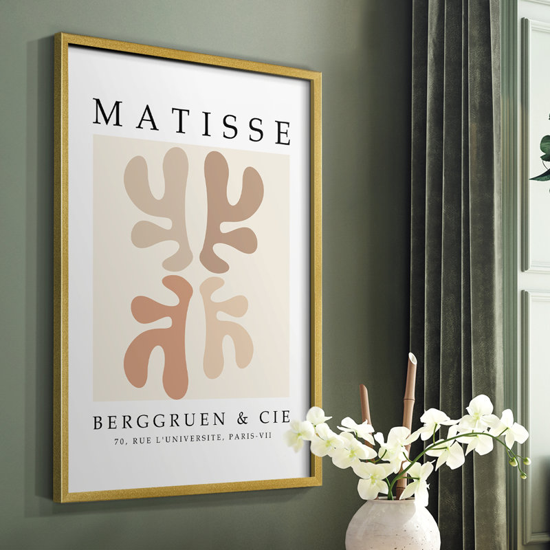Matisse CCCXLVIII Framed Print - Solid Wood, 28" H x 22" W, Gold