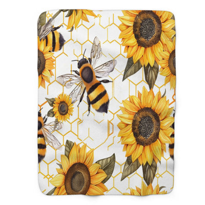 Buzzing Sunflowers - 1 Piece Premium Blanket