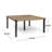 Sharp Square Metal Outdoor Dining Table , 64'' in. W 64'' in. D