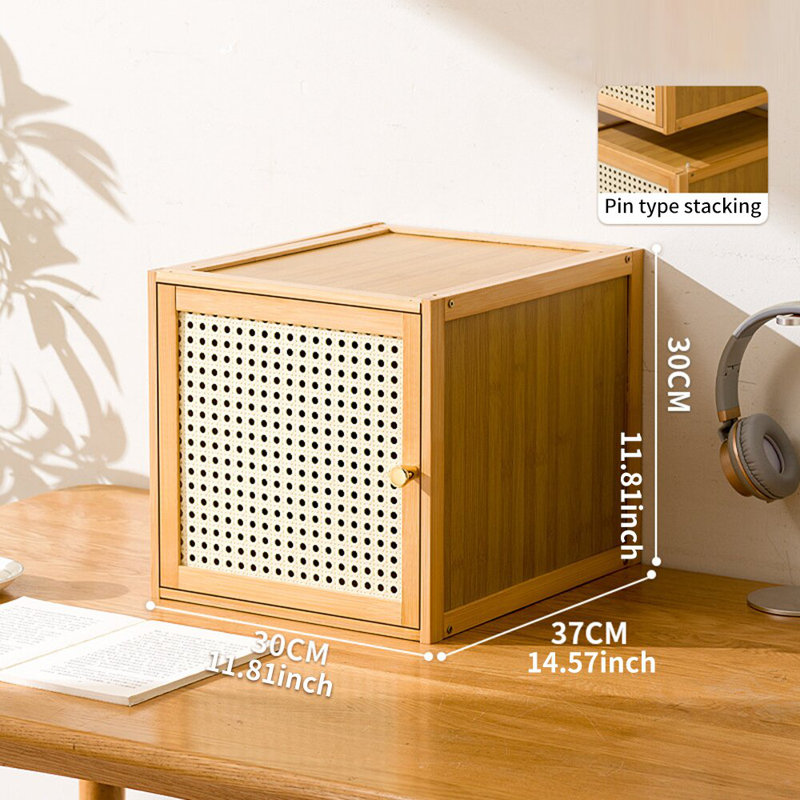 2 -Door Storage Cabinet, Natural-1 door
