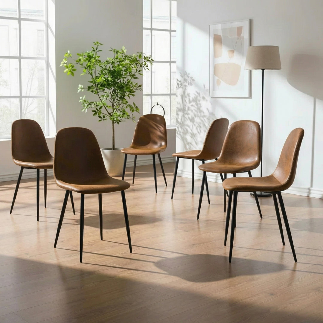 47cm H Upholstered Dining Chair in Brown