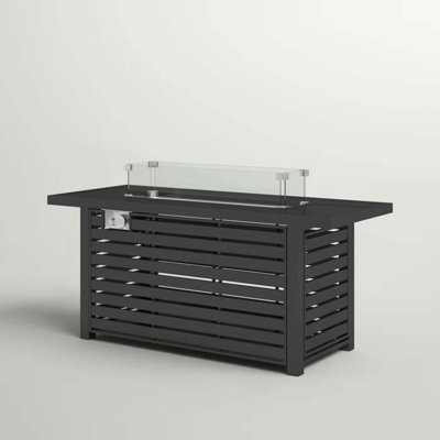24" Steel Propane Fire Pit Table With Cover