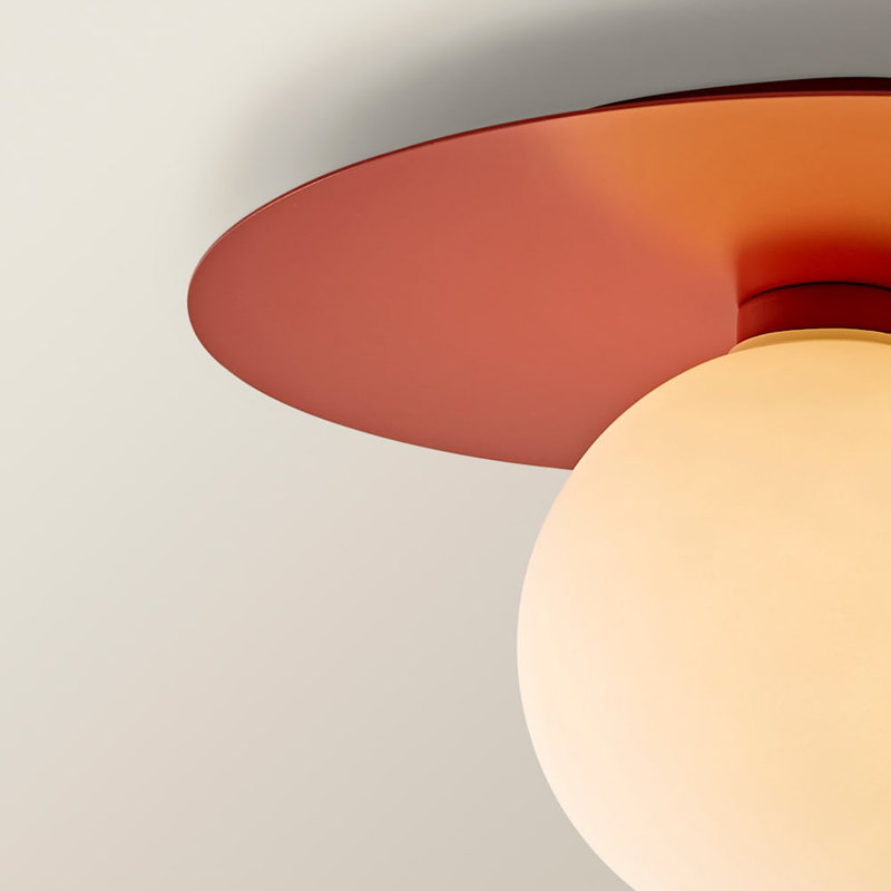 Demetro Glass Flush Mount, Rust
