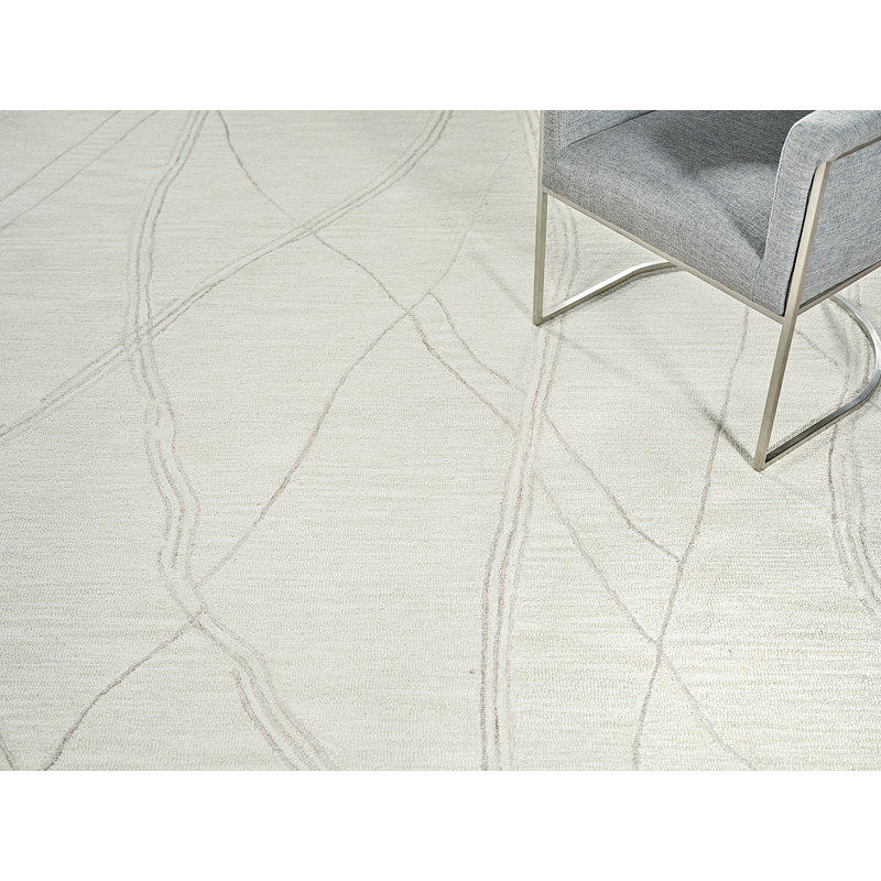 Ivory Hand-Tufted Wool Rectangular 6' x 9' Area Rug