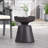 Lightweight Concrete Pedestal Side Table – Outdoor/Indoor End Table, Half-Sphere Top, No Assembly-1776180673