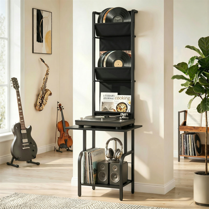 MDF 144cm H Media Shelves, Black