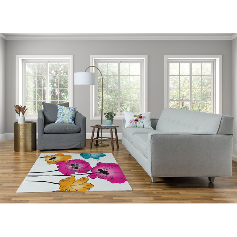 Chenille Floral Indoor Rug, Rectangle 8' x 10'