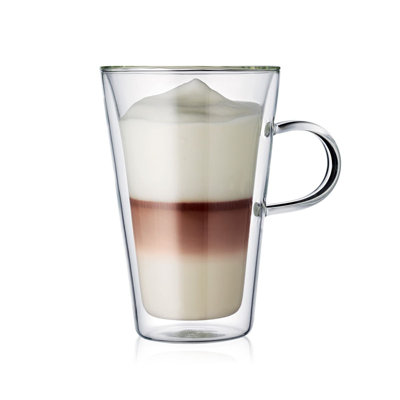 2 pcs cup with handle, double wall, medium, 0.2 l, 6 oz