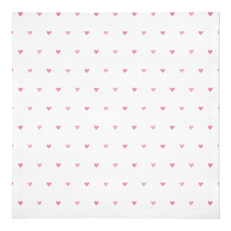Cotton Pink Heart 10" Square Napkin