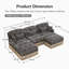 Canapé modulaire ergonomique en U à imprimé léopard avec assise à pampilles et repose-pieds mobile-129765734