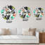 Horloge murale turquoise à motif géométrique rétro noir et vert-283388060