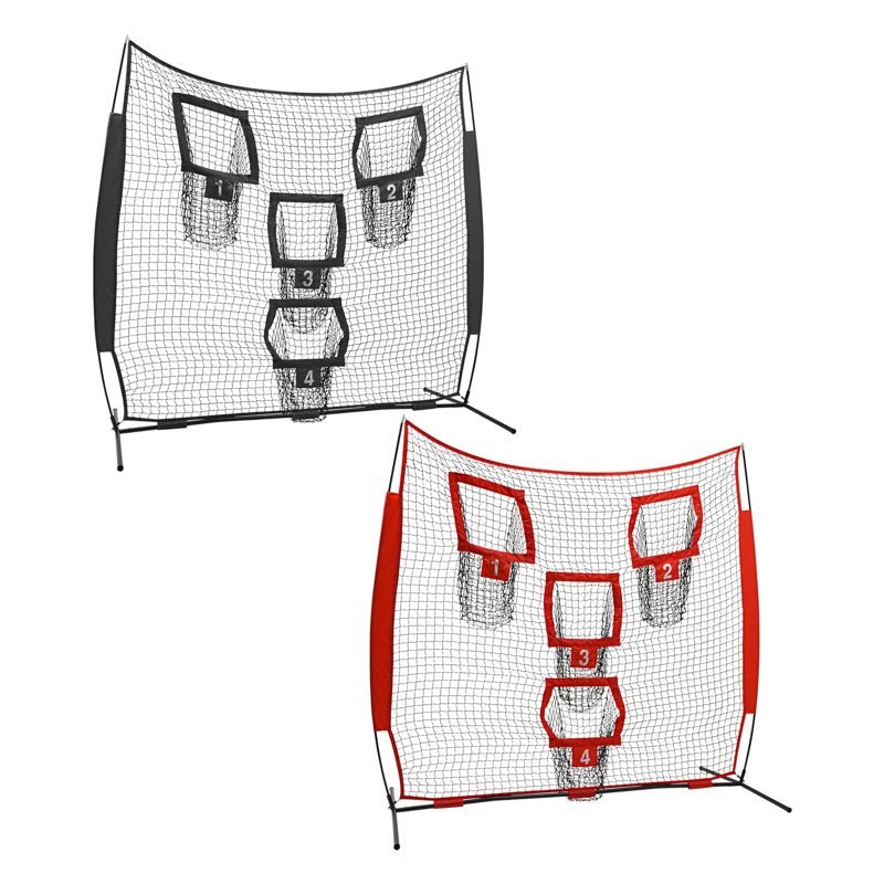 7*7Ft Football Trainer Throwing Net, Red