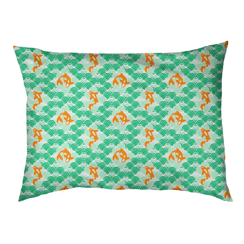 Coussin d’ondulations koi fish Byrge, Très grand (l 52 po x P 42 po x H 17 po), Vert