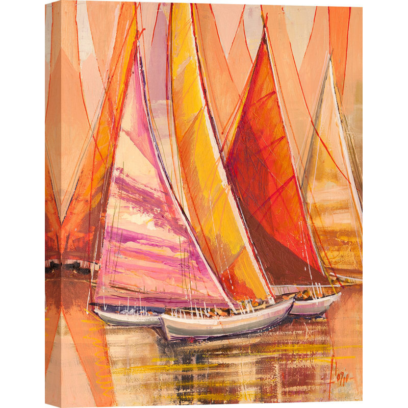 Sails In The Sun by Luigi Florio - Wrapped Canvas Painting, 100cm H x 70cm W x 4cm D