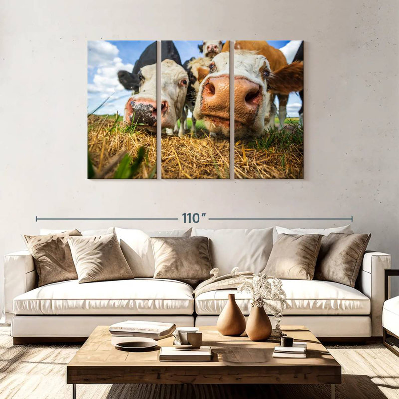 Vaches curieuses Brampt, H 48 po x l 74 po