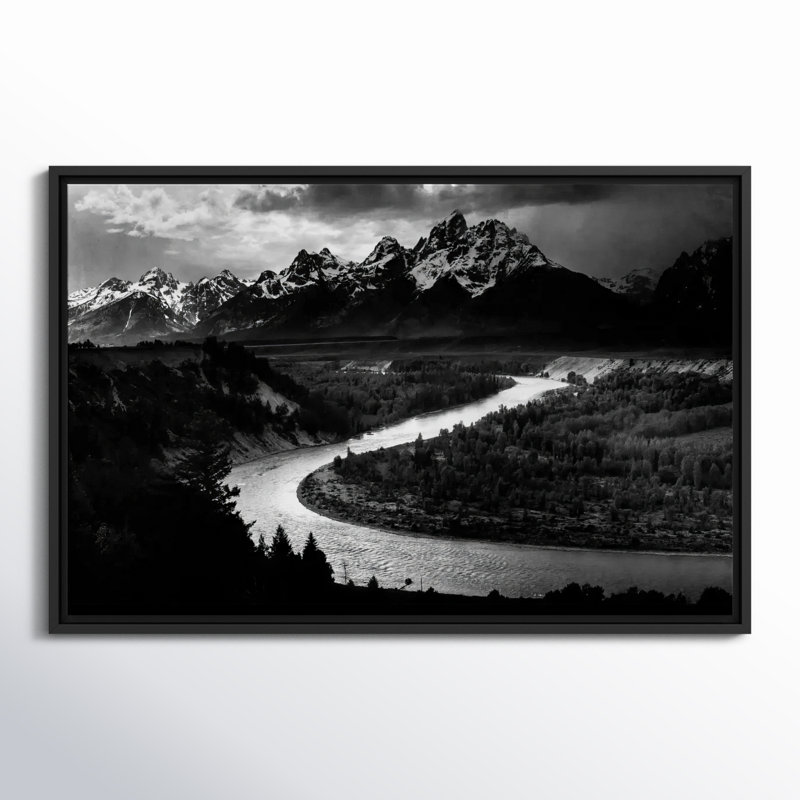 «The Teton Snake River» par Ansel Adams, reproduction de photo sur toile tendue, H 32 po x l 48 po x P 1,5 po, Pas de tapis