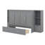 Lit escamotable spacieux avec tablettes et tiroirs et ports USB-1627147574