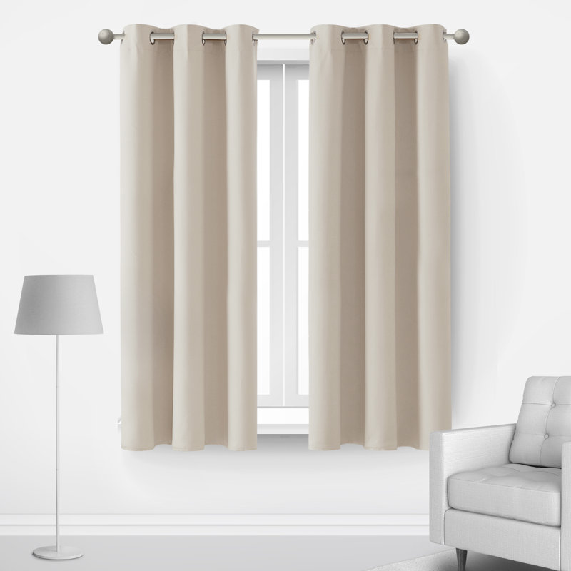 Lompoc Room Darkening Grommet Curtain Panels, Brown, 42" W x 45" L