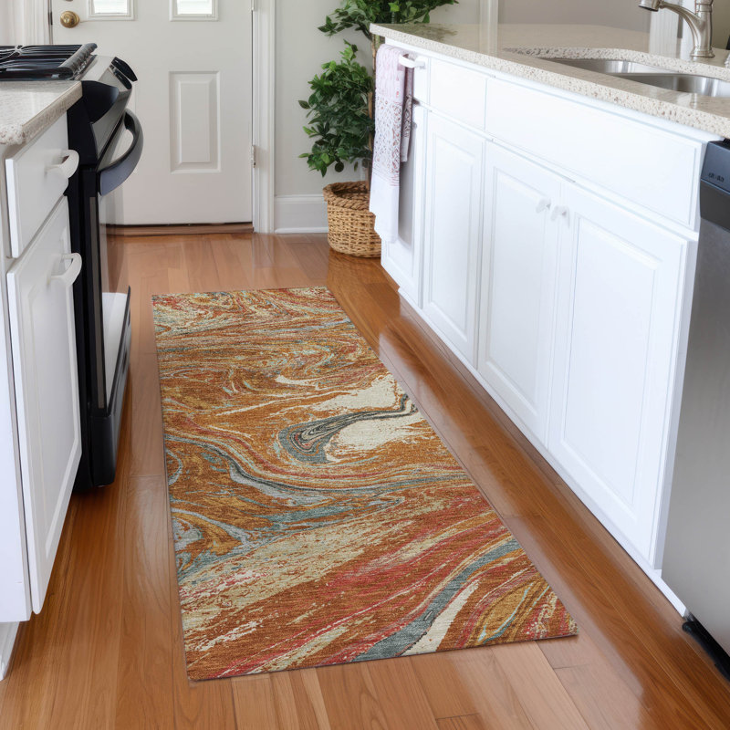 Premium Machine Washable Cossette AMF1061 Abstract Rug, Runner 2'3" x 7'6"