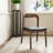 Modern Solid Wood Side Chairs (Set Of 2) Leather Upholstered Dining Chairs Walnut