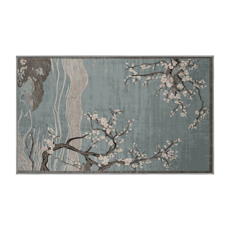 Machine Washable Gray Area Rug, Runner 2' x 4'