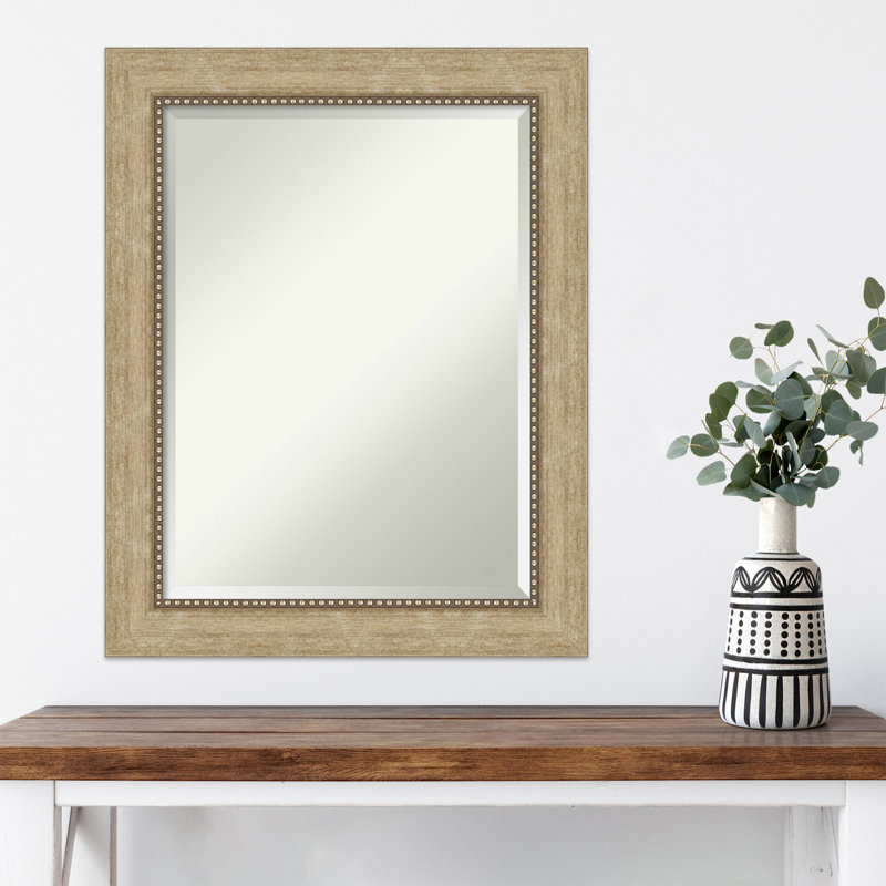 Eivin Flat Wall Mirror, Light Brown, 29" x 23"