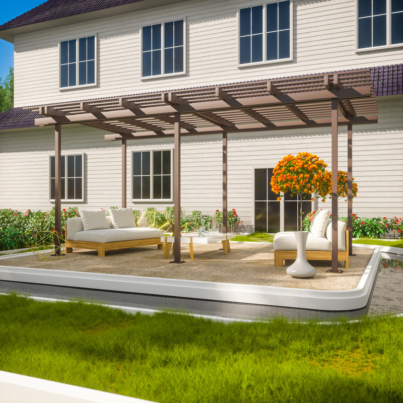 Aluminum Pergola, Brown, 1 ft. W x 1 ft. D