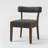 Mid-Century Modern Dining Chairs Gray Fabric Upholstered Wood Frame Kitchen Chairs-1515309343