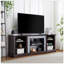 Grand meuble télé en faux pierre avec rangement pour bureau, console média et armoire spacieuse pour le divertissement moderne-129912041