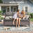 Anner 7-Piece Outdoor Wicker Patio Conversation Set With Square Metal Fire Pit Table, Swivel Gliders And Ottomans-1808669431-1808669430-1808668937