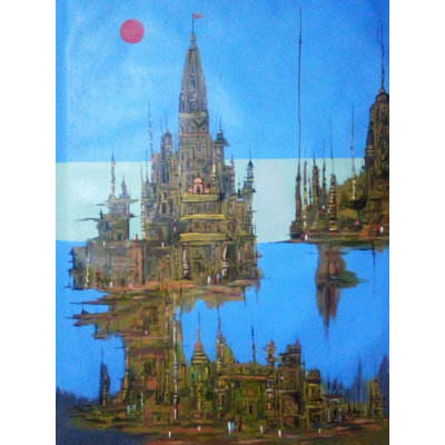 Devotees In The Temple | Acrylic On Canvas | By K B Shikhare