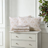 Lenox Printed 6-Piece Sheet Set, Folk Reindeer, Twin