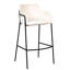 Tabouret de bar à dossier bas avec base en métal noir Wainaku-976313595