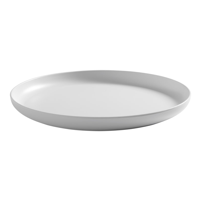 White Round Melamine Dinner Plate with Coupe Rim, 10.5"