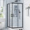 Cabine de douche d'angle 36 po x l 36 po x H 72 po pour douche à l'italienne, verre trempé clair de 1/4 po d'épaisseur avec porte coulissante antidéflagrante