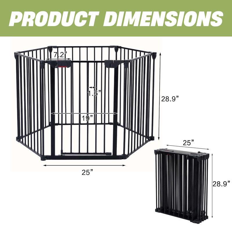 Barrière d'escalier 150 po 6 panneaux, H 28,9 po x l 150 po