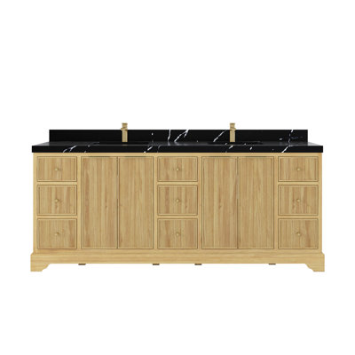 84'' Double Bathroom Vanity with Quartz Top