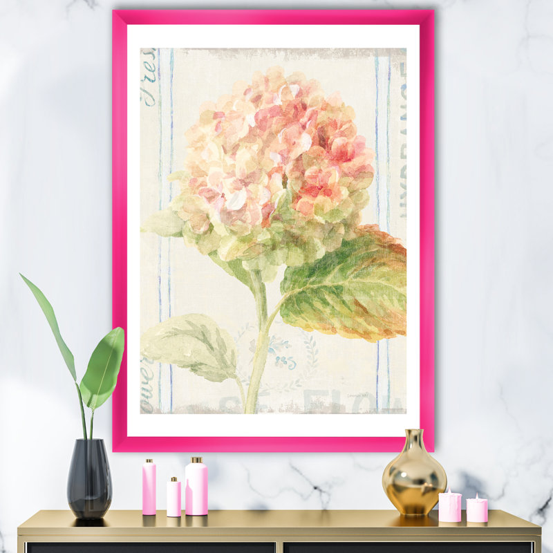 « floursack fleurs viii »-cadre photo imprimé sur toile, H 46 po x l 36 po x P 1,5 po, Encadré rose