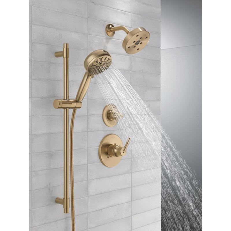 ProClean 7-Spray Hand Shower with Slide Bar, Handheld Shower with High Pressure Spray, Lumicoat Champagne Bronze