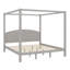 Lit plateforme à baldaquin en bois avec tête de lit et pieds de support-1113902683