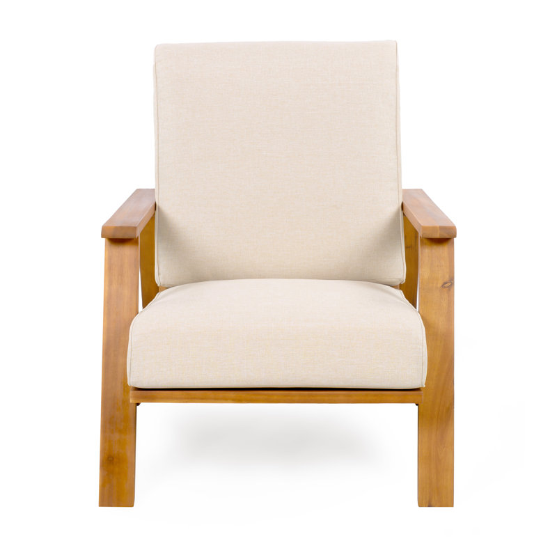 Chaise longue d'extérieur avec coussin, Brun