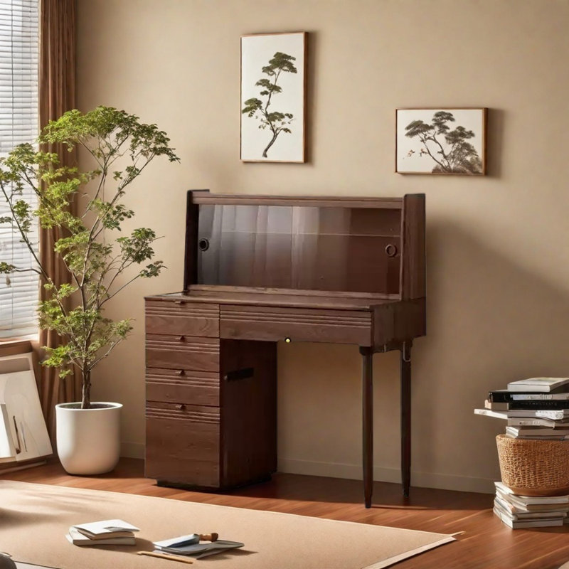 Commode rétro en noyer noir