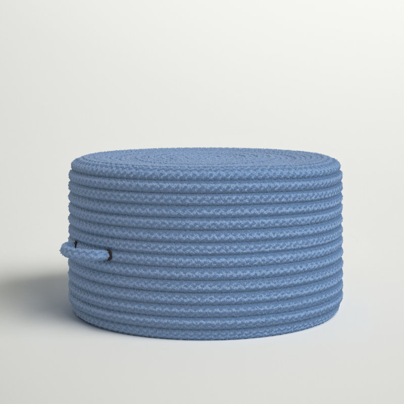 Pouf rond de 20 po de large Senne, Bleu