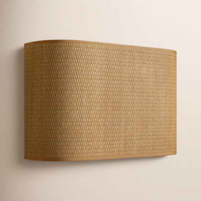 Cress Flush Mounted Sconce, Grasscloth