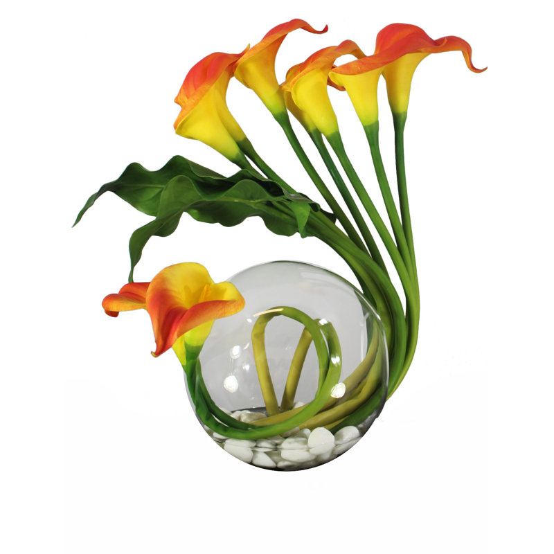 Pièce maîtresse en vase crosswinds calla lilies, Manguier
