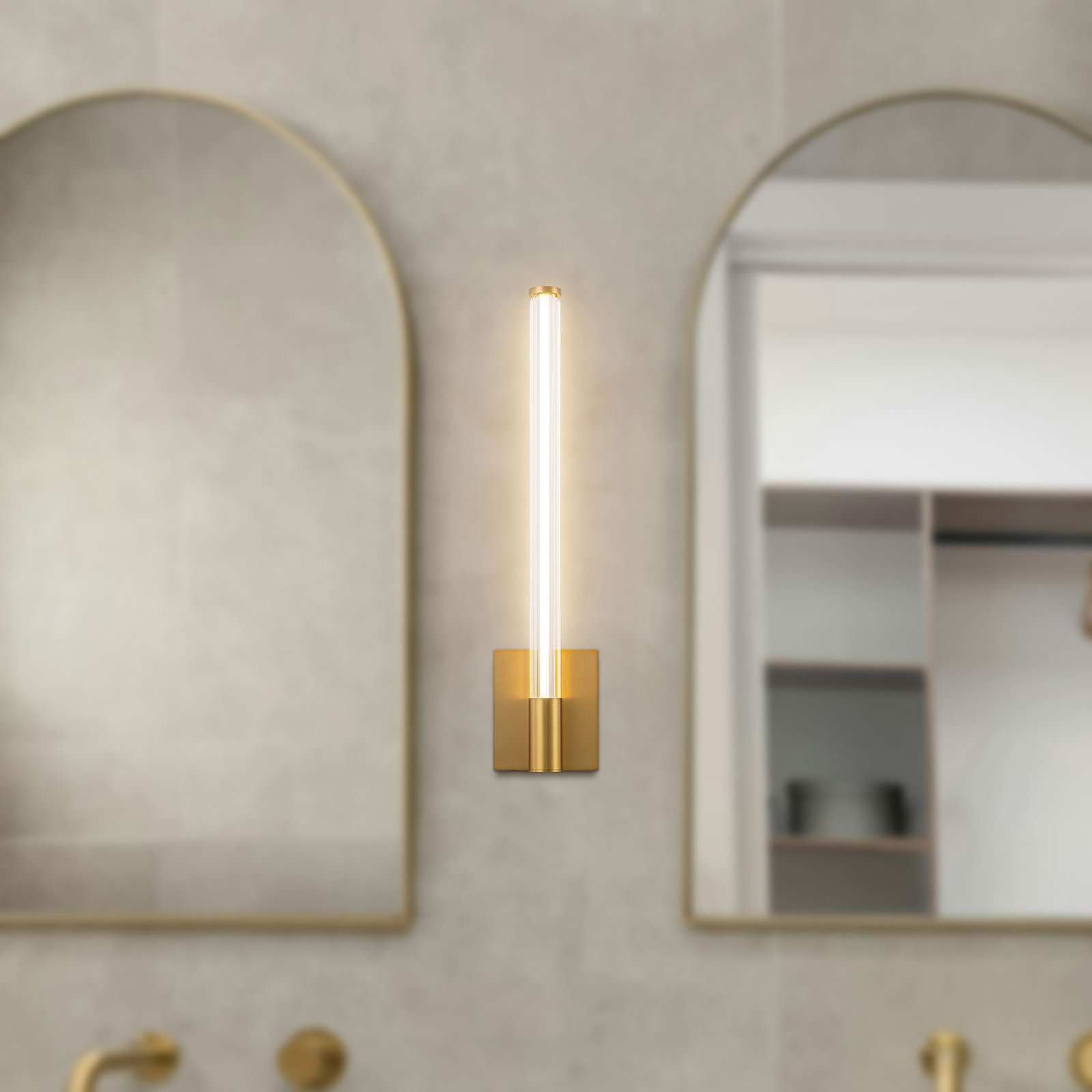 Maxe Dimmable LED Wall Sconce, 24-in, Gold