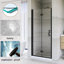Porte de douche pliante en aluminium 36 po x 72 po au fini noir mat